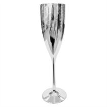 Taça Metalizada Champagne Acrílico Decoração Festa Prata 180ml - LSC Toys