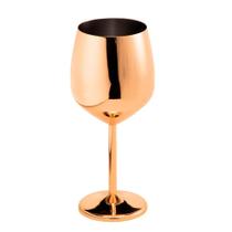 Taça Metalizada Vinho Drink Gyn Festa Buffet Rosé Gold 500Ml