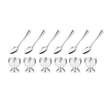 Taça Mini Inox 6un e Colher Pequena Finger Food Docinho 6un Taça Mini Inox 6un e Colher Pequena Finger Food Docinho 6un