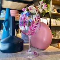 Taça Olive Handpainted - Pink - Casa Flora