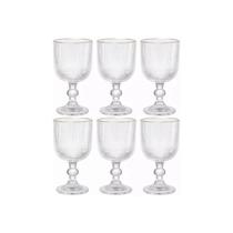 Taça p/ agua e vinho graffiato borda dourada 370ml 6pcs - Hauskraft