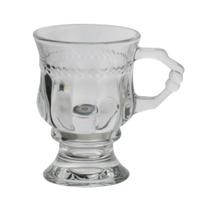 Taça P/Capuccino C/Alça e Pé de Cristal de Chumbo Diamante 142ml Lyor