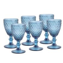 Taca para agua bico de abacaxi azul 320ml 6 pecas hauskraft