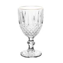 Taça para Água com Fio de Ouro Greek 320ml Vidro Wolff