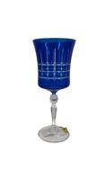Taça para Água Grace Lapidada em Cristal 300ml Cor Azul - Bohemia