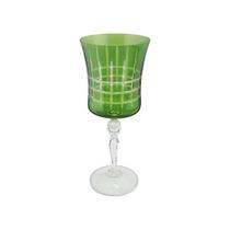Taça para água lapidada em cristal ecológico Bohemia Grace 300ml verde