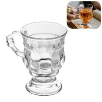 Taça Para Cappuccino Café Com alça E Pé De Cristal Diamante 142ml - LYOR