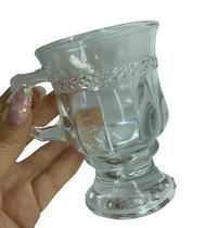 Taça para cappuccino com alça e pé de cristal diamante - Dünne It