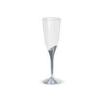 Taça para Champagne Base Prata - 06 unidades - 135 ml - Silver Festas