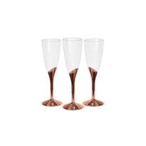 Taça para Champagne Base Rose Gold - 6 un - 135 ml - Silver Festas