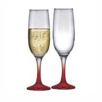 Taça para Champagne com Haste Vermelha Ruvolo Roma 215ml Taça para Champagne com Haste Vermelha Ruvolo Roma 215ml