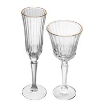 Taça para Champanhe e Vinho Cristal Fio Ouro Belle Jour 12un Wolff