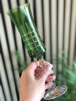 Taça para champanhe Grace lapidada em cristal ecológico 190ml A25cm cor verde Bohemia