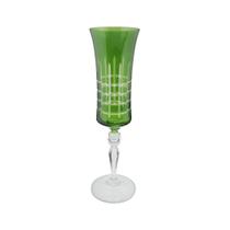Taça para champanhe lapidada em cristal ecológico Bohemia Grace 190ml verde Taça para champanhe lapidada em cristal ecológico Bohemia Grace 190ml verde
