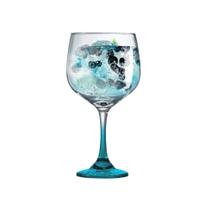 Taça Para Gin Tonica Bebidas Drinks Vidro Gambo 705ml Azul Ruvolo