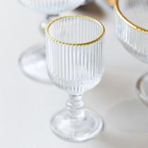 Taça para Licor com Fio de Ouro Lines 75ml Vidro Wolff