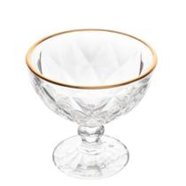 Taça para Sobremesa Diamond Transparente 6un com Fio de Ouro