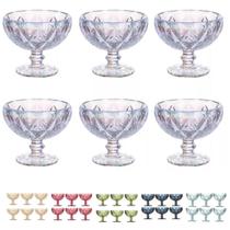 Taça Para Sobremesa Jogo 6un Vidro 310ml Diamante Luxuoso - KE HOME