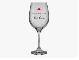 Taça Para Vinho De Vidro Decorada 490ml Dia Dos Namorados Taça Para Vinho De Vidro Decorada 490ml Dia Dos Namorados