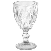 Taça para vinho de vidro diamond 300ml transparente 4 peças - Casa Onze