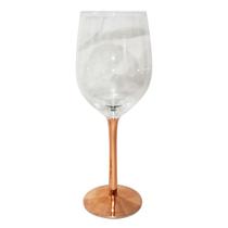Taça para Vinho de Vidro Incolor e Base Cobre 400ml - Unid. Taça para Vinho de Vidro Incolor e Base Cobre 400ml - Unid.