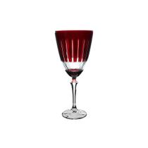 Taça para vinho em cristal lapidado Bohemia Elizabeth 250ml vermelha