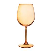 Taça Para Vinho Gourmet Ambar Metalizado Vidro 600ml - Lyor