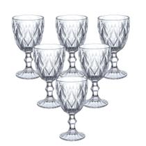 Taça para vinho ou água jogo com 6 taças de vidro 320 ml