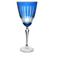 Taca Para Vinho Tinto Elizabeth Lapidada Cristal Ecológico 250ml Cor Azul