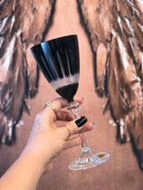 Taca para vinho tinto Elizabeth lapidada em cristal ecologico 250ml A22cm cor preta