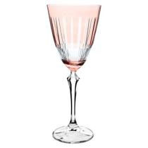 Taça Para Vinho Tinto Elizabeth Lapidada em Cristal Ecológico Rosa 250ml