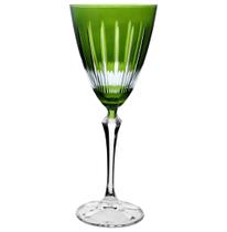 Taça para vinho tinto lapidada em cristal ecológico 250ml A22cm cor verde