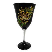 Taça Personalizada Pomba Gira Lírio Rosa Negra Luxo 365ml Vidro
