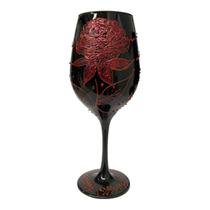 Taça Pomba Gira Negra e Rosa Vermelha Barone Cristal 490ml - Meta Atacado Taça Pomba Gira Negra e Rosa Vermelha Barone Cristal 490ml - Meta Atacado