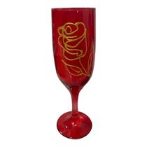 Taça Pomba Gira Rosa Vermelha Cristal Luxo em Vidro 150 ml