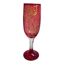 Taça Pomba Gira Rosa Vermelha Cristal Super Luxo Vidro 180ml