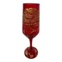 Taça Pomba Gira Vermelha Rosa Dourada Buffet Cristal 180Ml - Meta Atacado