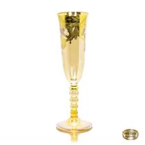 Taça pra Champagne Âmbar Cristal Italiano Ouro Guirlanda Taça pra Champagne Âmbar Cristal Italiano Ouro Guirlanda