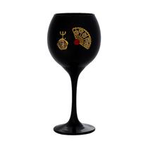 Taça Preta Pomba Gira Leque Rosa Trid Pr 400ml 20cm Celebra