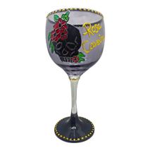 Taça Rosa Caveira Pomba Gira Negra Luxo Royal 365ml Vidro