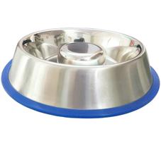 Taça Slow Feed Dog Bowl Mr. Peanut's em aço inoxidável azul (L) Taça Slow Feed Dog Bowl Mr. Peanut's em aço inoxidável azul (L)