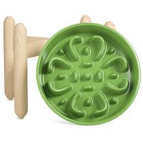 Taça Slow Feeder para cães LE TAUCI Ceramic com suporte de madeira 700mL