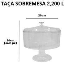 Taça Sobremesa Acrílico Redonda c/ Tampa 2,2 L Confeitaria Taça Sobremesa Acrílico Redonda c/ Tampa 2,2 L Confeitaria