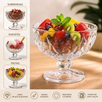 Taça Sobremesa Diamond Transparente 380ml Taça Cristal Sorvete açaí Doces festas mousse mesa posta Taça Sobremesa Diamond Transparente 380ml Taça Cristal Sorvete açaí Doces festas mousse mesa posta