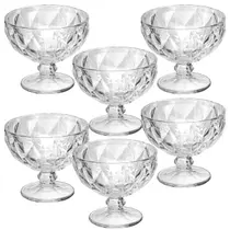 Taça Sobremesa Diamond Transparente 380ml Taça Cristal Sorvete açaí Doces festas mousse mesa posta