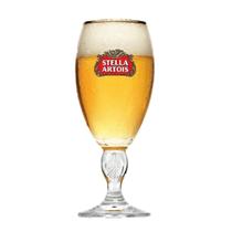 Taça Stella Artois 250ml Vidro Cristal Transparente com Borda Dourada Design Cálice Original