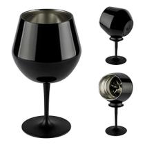 Taça Térmica 2 em 1 Copo Com Haste Removível 414ml Preta Domni