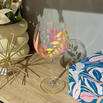 Taça Tropical Handpainted - Amarelo + Rosa + Laranja - Casa Flora