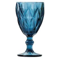 Taça Unitária para Água Vidro Diamond Azul 325 ml Lyor