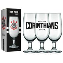 Taça vidro 300ml times - corinthians - Brasfoot